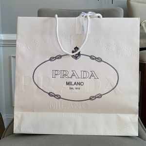 Prada paper shopping bag.